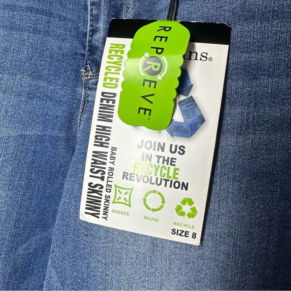 New D. Jeans High Waist Baby Rolled Skinny Jeans 8 Stretch Medium Wash Safira - Picture 4 of 10